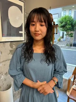 ロング パーマ 永田 愛莉のヘアスタイル