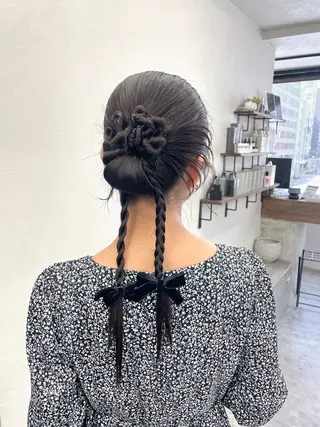 ロング ヘアアレンジ エクステ/大人可愛い カラー🩷RINAのヘアスタイル