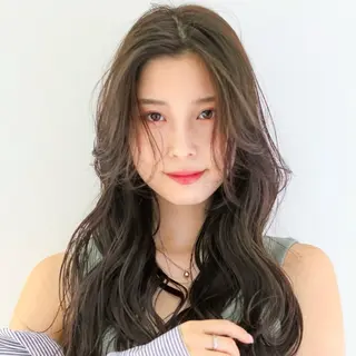 ロング ショートパーマ カットモデルのヘアスタイル