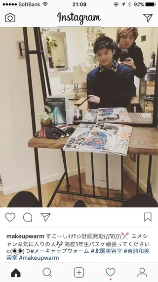 メンズ MAKEーUP WARMメーキャップウォーム所属・MAKEーUP WARMのヘアスタイル