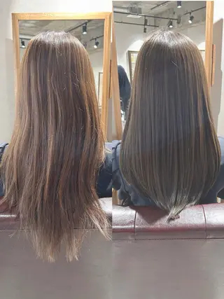 セミロング 髪質改善✨ハツメイ オグ✂️のヘアスタイル