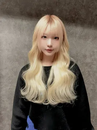 カラー Nuit 新宿所属・エクステ×ブリーチ× レイヤー🌟Kのヘアスタイル