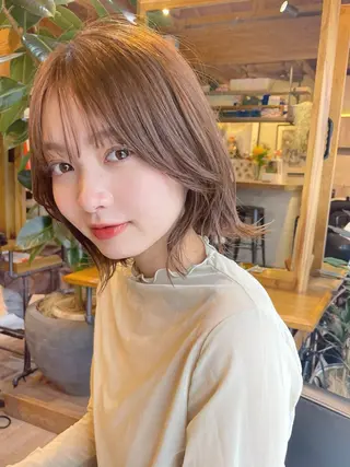 ショート カラー 結べるレイヤーボブ くびれLady表参道のヘアスタイル