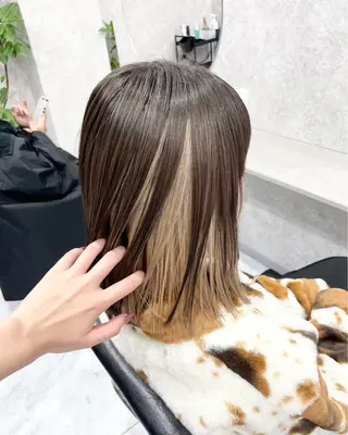 ミディアム 🦋ハイトーン🦋 石山 希理🦋のヘアスタイル