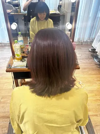 セミロング カラー ハイトーン/カラー/ ヘアセット/松田健佑のヘアスタイル