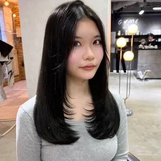 セミロング カラー 🎀ミルクティー/暖 色×レイヤー/マリアのヘアスタイル