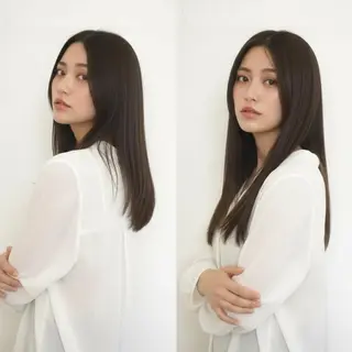 セミロング 【透明感カラー✖️ 髪質改善】カナ🌸のヘアスタイル