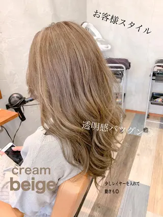 セミロング 💘トレンドスタイル 💘透明感ヘアのヘアスタイル