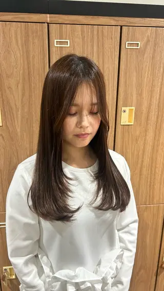 セミロング 暖色カラー/ フクダ モエ🐿のヘアスタイル