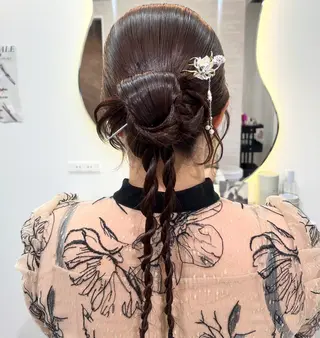 ロング ヘアアレンジ 艶感ハイトーン/ 池袋/mei🩶のヘアスタイル