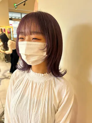 ミディアム カラー 関口 桃花🌷 暖色カラーのヘアスタイル