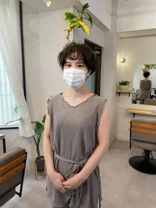 ショート カラー パーマ レイヤーパーマ＊ 顔まわり似合わせのヘアスタイル