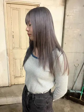 セミロング カラー ハイトーン/顔まわり レイヤー/YUKAのヘアスタイル