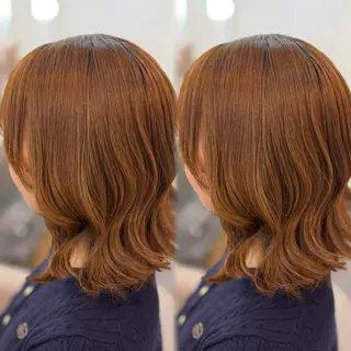 ミディアム カラー 🐈‍⬛momo🐾 ダブルカラーのヘアスタイル