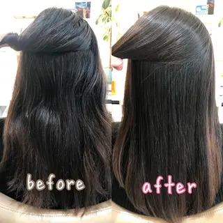 ロング パーマ 安井　昴 💫ブリーチ縮毛矯正のヘアスタイル