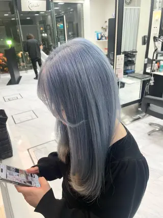 ロング カラー 🐥くまがい💛 ダブルカラー／パーマのヘアスタイル