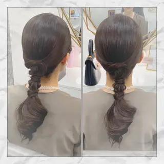 セミロング ヘアアレンジ ヘアセット/着付け 𓇼 松本 夏美𓇼のヘアスタイル