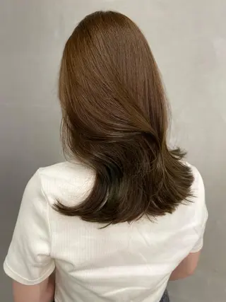 セミロング カラー レイヤー/柔色 カラー/SAkiのヘアスタイル