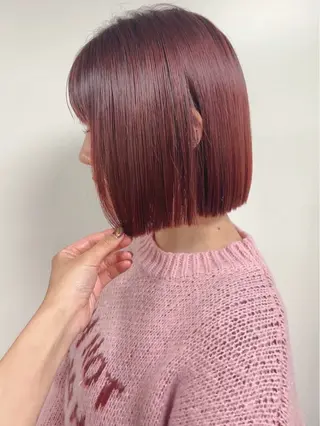 ショート カラー morio from london所属・松岡彩華 ボブ /グレージュのヘアスタイル