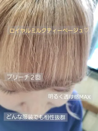 ミディアム カラー パーマ ヘアアレンジ ネイル キッズ メンズ マツエク・マツパ 🌸グレージュ/ ベージュ🌸yutaのヘアスタイル