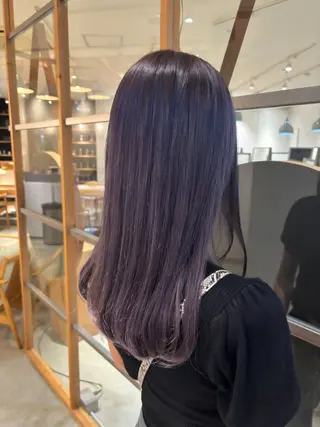 セミロング カラー パーマ ヘアアレンジ ハイトーンカラー🤍 山下 優華のヘアスタイル