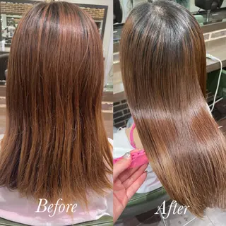 セミロング カラー aya/小顔レイヤー /柔らかカラーのヘアスタイル