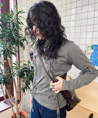 ミディアム パーマ ボブパーマ/パーマ ウルフパーマのヘアスタイル