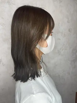 ミディアム かめい りなのヘアスタイル