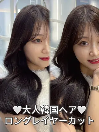 セミロング 顔周り/透明感カラー /韓国ヘア/TAKUのヘアスタイル