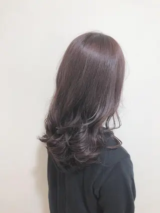 セミロング カラー パーマ 梅木 潤【韓国ヘア/ 艶髪/透明感カラー】のヘアスタイル