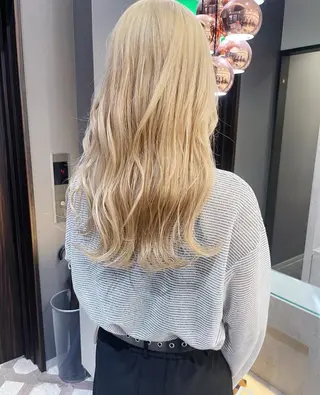 ロング カラー 天神/ハイトーン/艶 カラー/Miharuのヘアスタイル