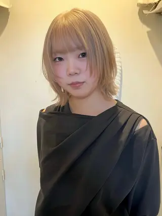 ミディアム カラー ハイトーン/ボブ/ honoのヘアスタイル