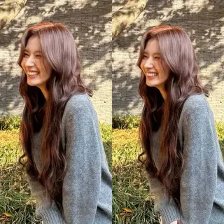 セミロング カラー 山崎/ボブ縮毛矯正 レイヤー髪質改善のヘアスタイル