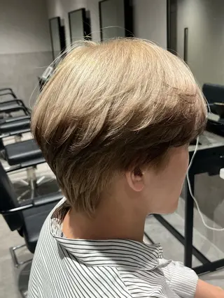 ショート カラー メンズ 【センターパート/ マッシュ】ryokaのヘアスタイル