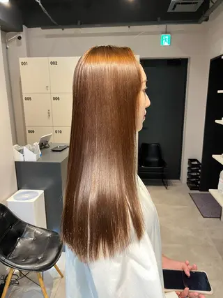 ロング カラー パーマ ベージュ/グレージュ 恵比寿/丸山陽平のヘアスタイル