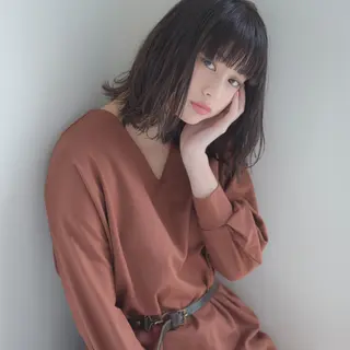 ミディアム カラー パーマ GO TODAY シェアサロン 原宿本店所属・ボブ/レイヤー/ パーマ/淀川 純のヘアスタイル