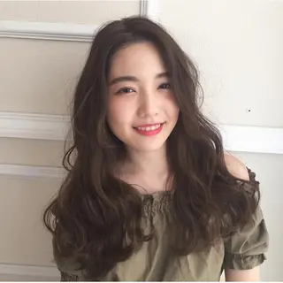 セミロング カラー パーマ 松尾/パーマ/堀江 心斎橋/なんばのヘアスタイル