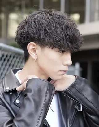 ショート カラー パーマ メンズ キッズ 栄💗レイヤーカット ｜韓国風｜haruのヘアスタイル