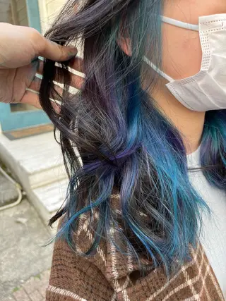 セミロング カラー 原宿サロン代表 デザインカラー伊藤卓のヘアスタイル