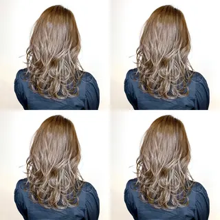 ミディアム カラー 韓国レイヤーカット/ ダブルカラーのヘアスタイル