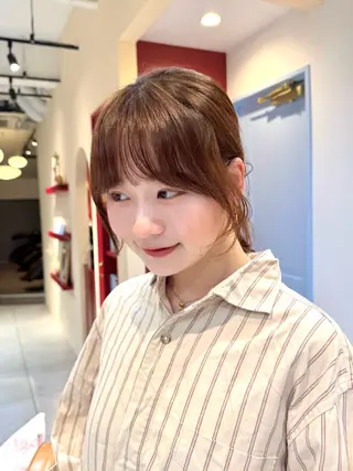 ミディアム カラー 🫧髪質改善/Wカラ ー 暖色 🌸桜🌸のヘアスタイル