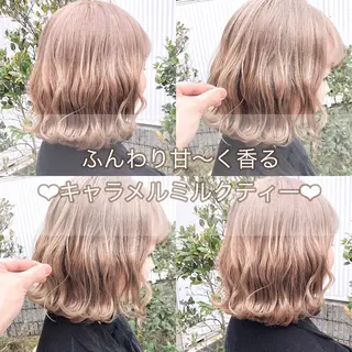 ミディアム カラー ヘアアレンジ メンズ キッズ お悩み解決美容師 💐AMIのヘアスタイル
