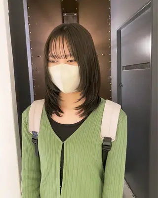 ミディアム カラー アオイ🩵暖色 /まろやかカラーのヘアスタイル