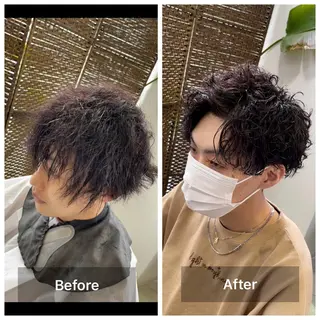 ショート パーマ メンズ share salon　SCENA所属・堤太志 メンズパーマ特化のヘアスタイル