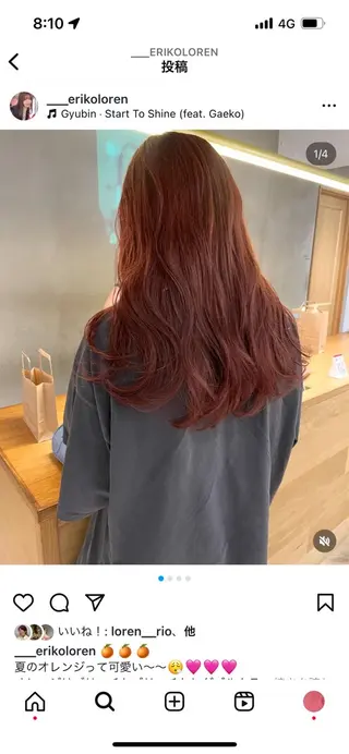 ロング カラー レイヤーカット🐩 透明感カラー モカのヘアスタイル