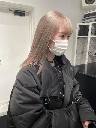 セミロング カラー パーマ ヘアアレンジ メンズ キッズ ネイル マツエク・マツパ アイブロウ 艶ハイトーン/ヘア アレンジAYAKAのヘアスタイル