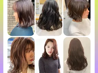 ミディアム パーマ 髪質改善/縮毛矯正 /ブリーチ矯正/岡部のヘアスタイル