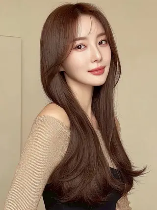 ロング カラー パーマ 西 優衣奈のヘアスタイル