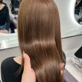 セミロング カラー 韓国ヘア/ベージュ カラー🤍yukaのヘアスタイル