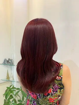 ロング カラー ブリーチしない暖色 カラー🥀杉 優菜のヘアスタイル